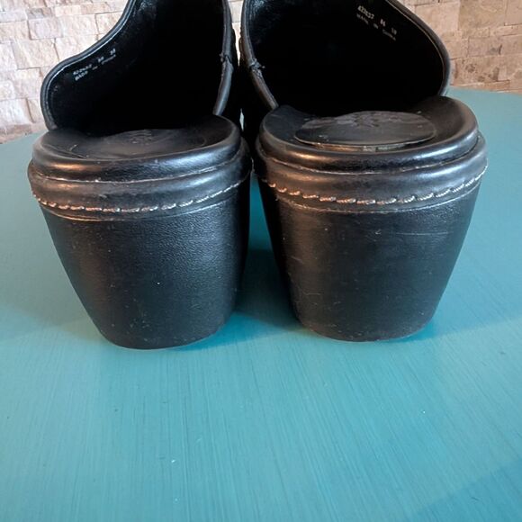 ECCO Women's Black Woven Leather Studded Clogs EU 38 US 7.5 Granola Comfort Boho - Picture 10 of 11